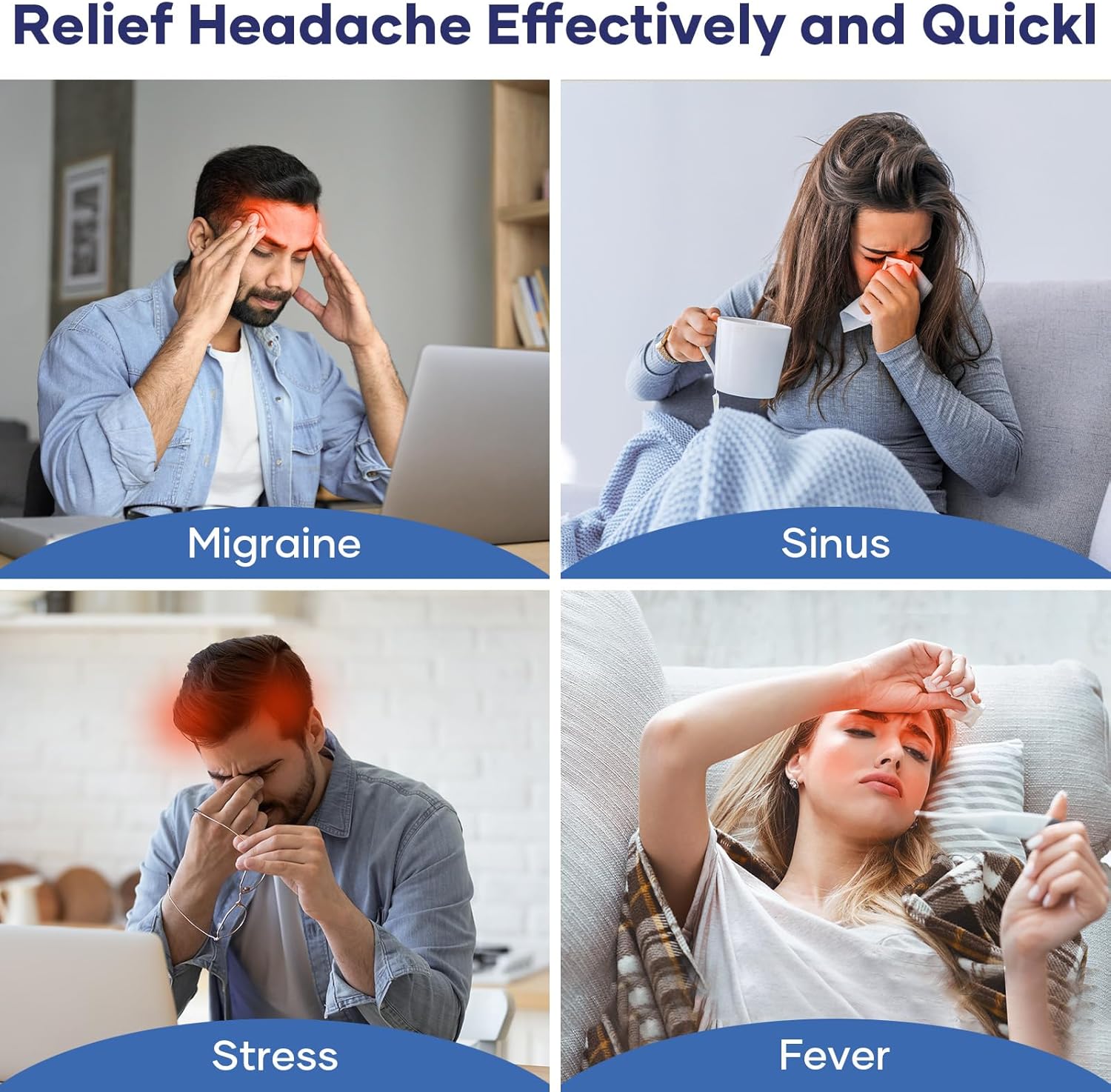 Migraine Relief Cap - Headache Relief Hat for Migraine Relief, Tension, One Size Fits All Headache Cap with Reusable Ice Gel Pack for Puffy Eyes, Stress Relief ( Random Color )