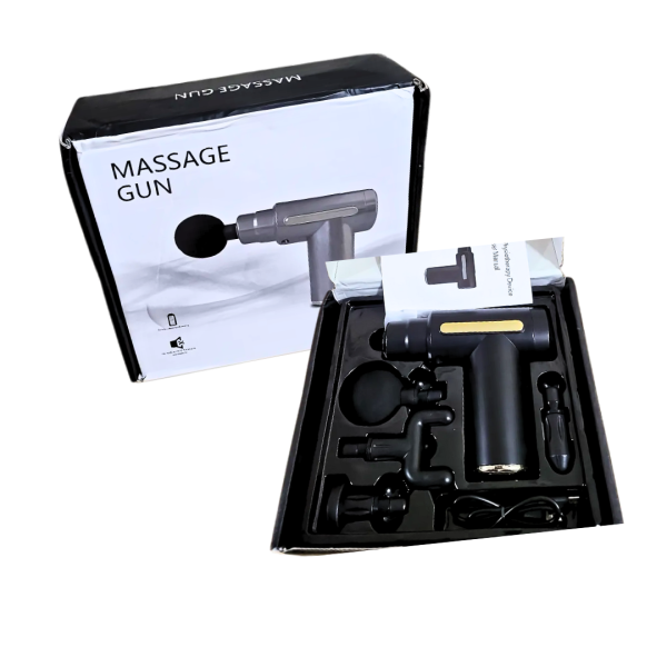 4-in-1 Massage Gun | Deep Tissue Percussion Massager with 4 Attachments | Handheld Electric Muscle Therapy Device