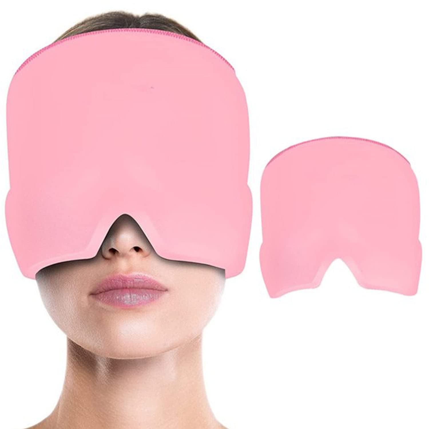 Migraine Relief Cap - Headache Relief Hat for Migraine Relief, Tension, One Size Fits All Headache Cap with Reusable Ice Gel Pack for Puffy Eyes, Stress Relief ( Random Color )