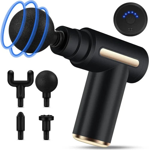 4-in-1 Massage Gun | Deep Tissue Percussion Massager with 4 Attachments | Handheld Electric Muscle Therapy Device